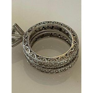 Vintage Sterling Silver Engagement & Wedding Band